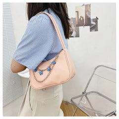 Butterfly Chain Handbag PU Leather Women's Shoulder Bag