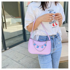 Butterfly Chain Handbag PU Leather Women's Shoulder Bag