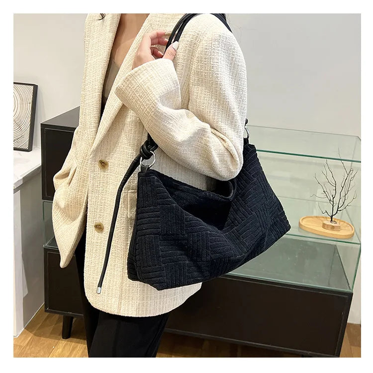 Canvas Women's Handbag Crossbody Bag Flap Tote Winter