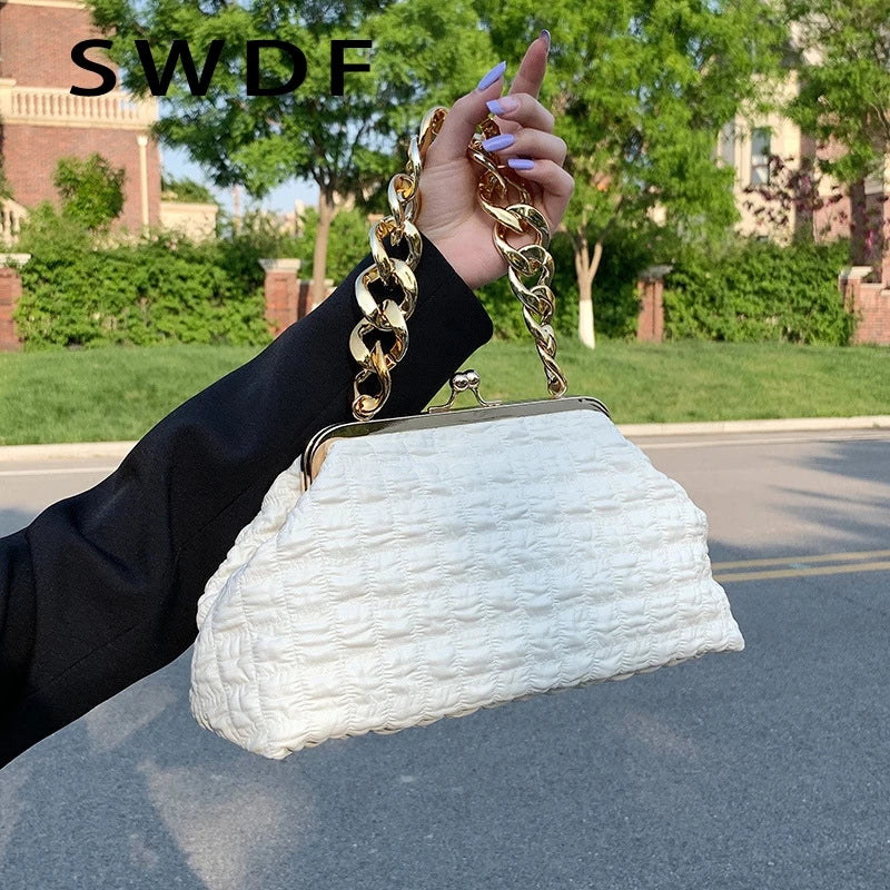 Crossbody Bag Evening Clutch Thick Chain Messenger Purse