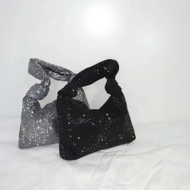 Crystal Rhinestone Evening Bag Dinner Party Bling Clutch Purse