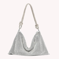 Evening Clutch Bag Silver Crystal Dinner Party Wedding Purses Handbag