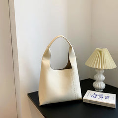 Women's Bucket Bag Shoulder Pack Solid Color Travel Handbag