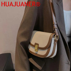 Retro Leather Saddle Shoulder Bag Flap Crossbody for Women