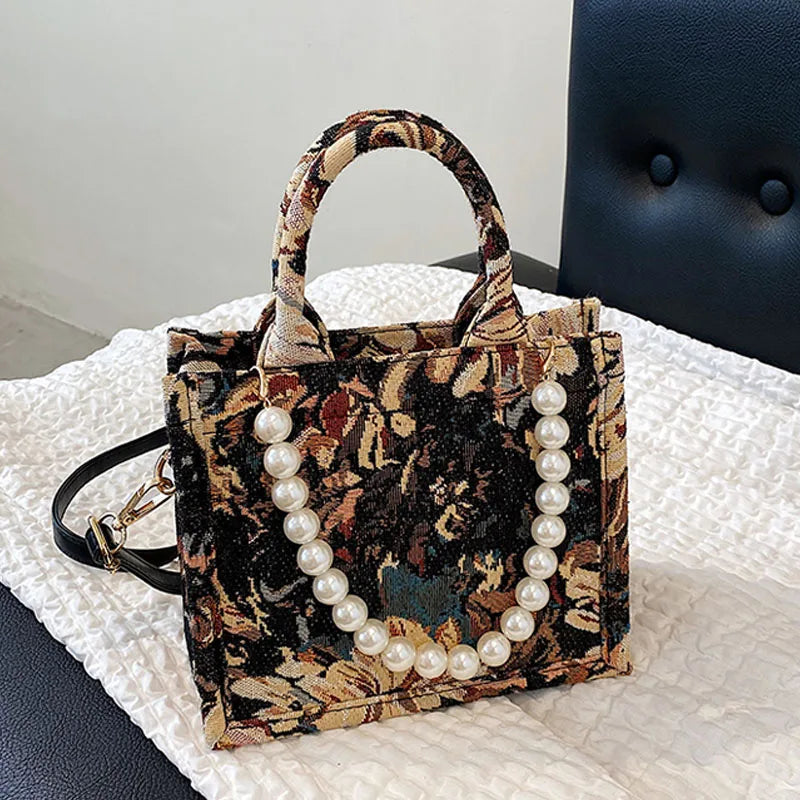Flowers Beading Shoulder Bag for Women