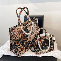 Flowers Beading Shoulder Bag for Women