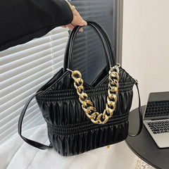 Leather Handbag Women Shoulder Crossbody Chain Tote Bag S825