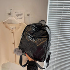 Fur Ball Women's Backpack Space Down Cotton School Travel BookBag Mochilas