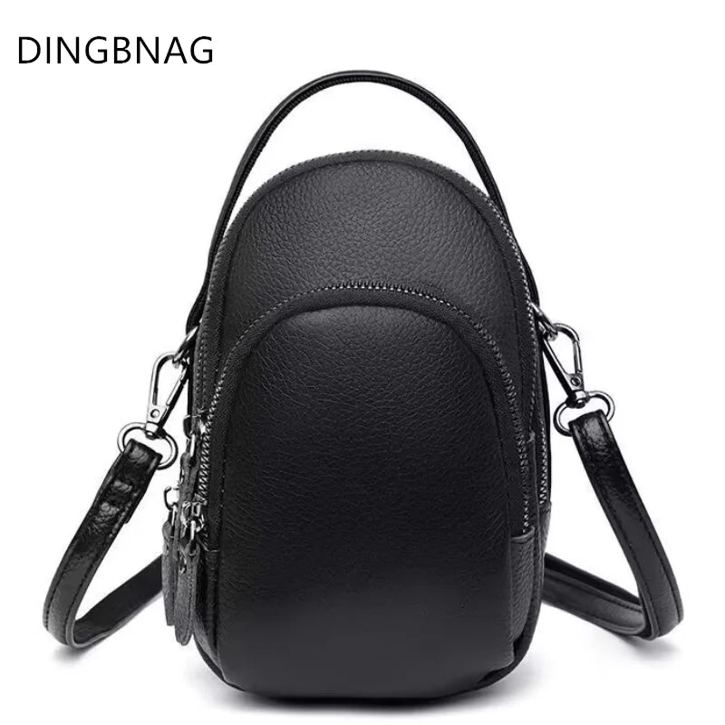 High Capacity Leather Mobile Phone Bag Women Crossbody Bags