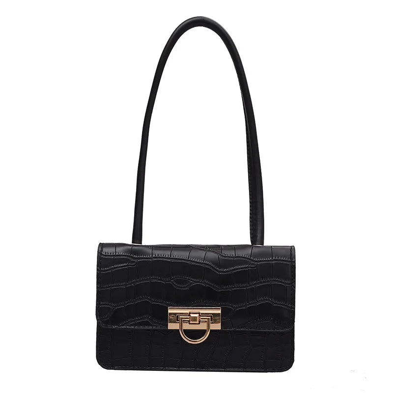 Retro Messenger Bag Solid Square Shoulder Bag for Ladies