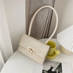 Retro Messenger Bag Solid Square Shoulder Bag for Ladies