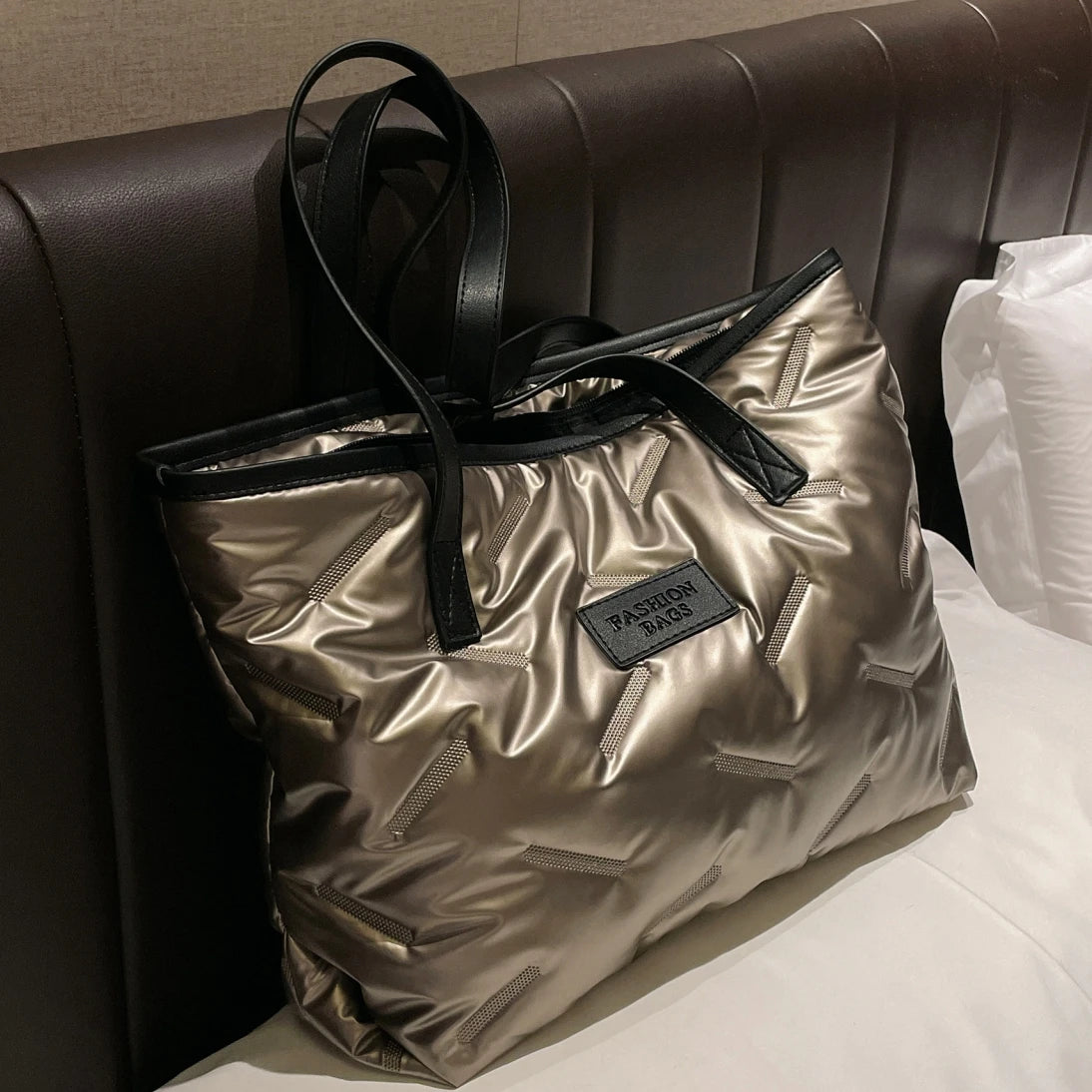 Winter Women's Shoulder Bag Lightweight Waterproof Down Space Bags