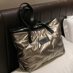 Winter Women's Shoulder Bag Lightweight Waterproof Down Space Bags