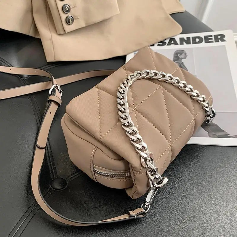 Nylon Mini Shoulder Bag Satchel Style Crossbody Bags Metale Chain Clutches