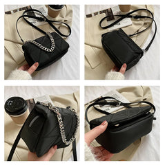 Women's Mini Shoulder Crossbody Bag with Metal Chain