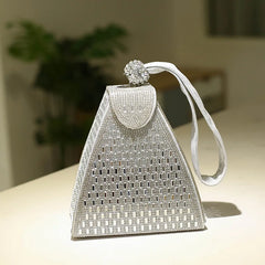 Triangle Rhinestone Clutch Purse for Women