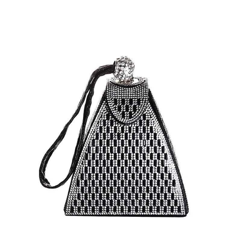 Triangle Rhinestone Clutch Purse for Women