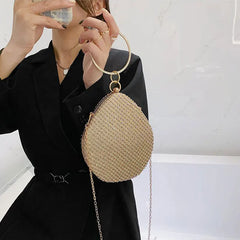 Rhinestone Evening Bag Top Handle Chain Shoulder Bag