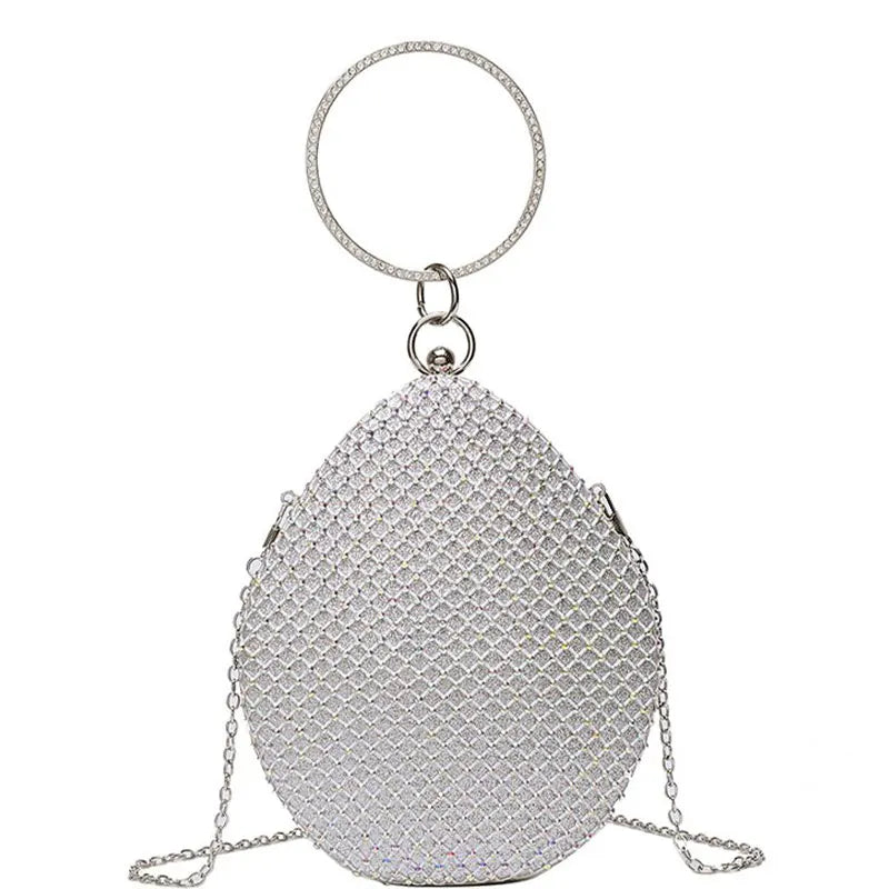 Rhinestone Evening Bag Top Handle Chain Shoulder Bag