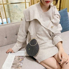 Rhinestone Evening Bag Top Handle Chain Shoulder Bag