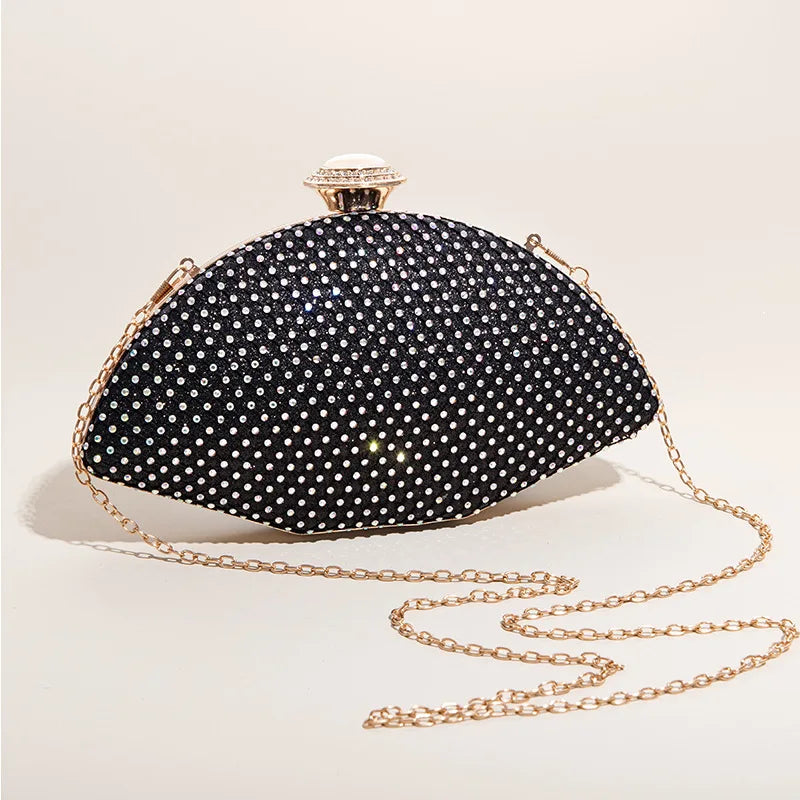 Plaid Diamond Clutch Purse Evening Bag Chain Shoulder Bags