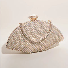Plaid Diamond Clutch Purse Evening Bag Chain Shoulder Bags