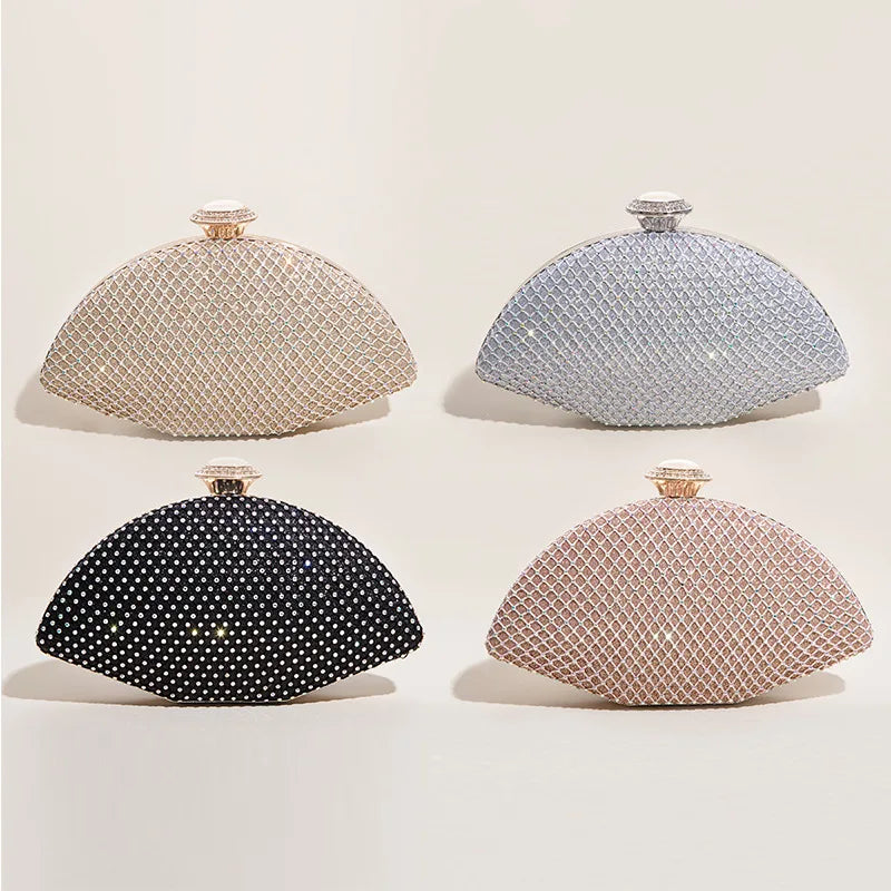 Plaid Diamond Clutch Purse Evening Bag Chain Shoulder Bags