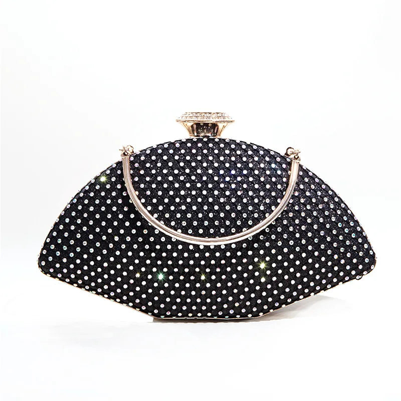 Plaid Diamond Clutch Purse Evening Bag Chain Shoulder Bags