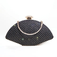 Plaid Diamond Clutch Purse Evening Bag Chain Shoulder Bags