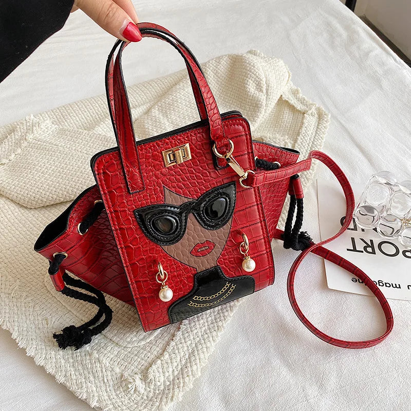 Large Capacity Tote Bag Pu Leather Crossbody Shoulder Handbag