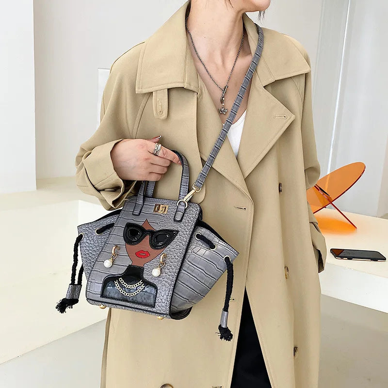 Large Capacity Tote Bag Pu Leather Crossbody Shoulder Handbag