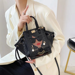 Large Capacity Tote Bag Pu Leather Crossbody Shoulder Handbag