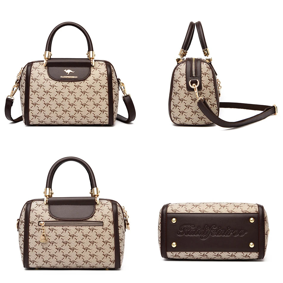 Women Leather Handbag Crossbody Shoulder Tote Boston Bag