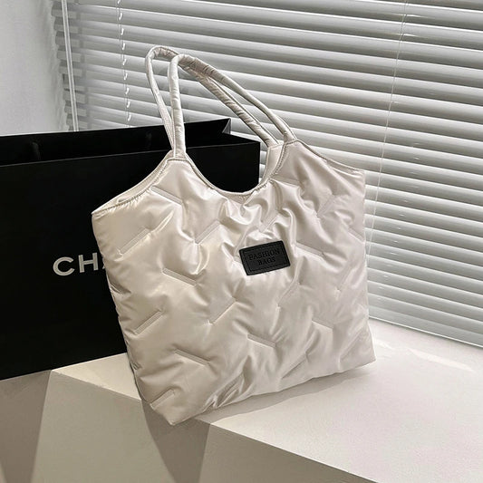 Women's Large Capacity Tote Bag Space Pad Cotton Shoulder Bag