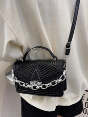 Women's Pu Leather Shoulder Bag Top Handle Chain Crossbody