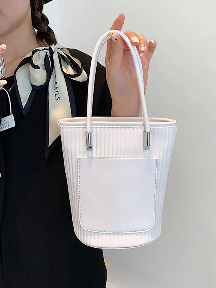 Pu Leather Crossbody Shoulder Bag Small Bucket Women's Handbag