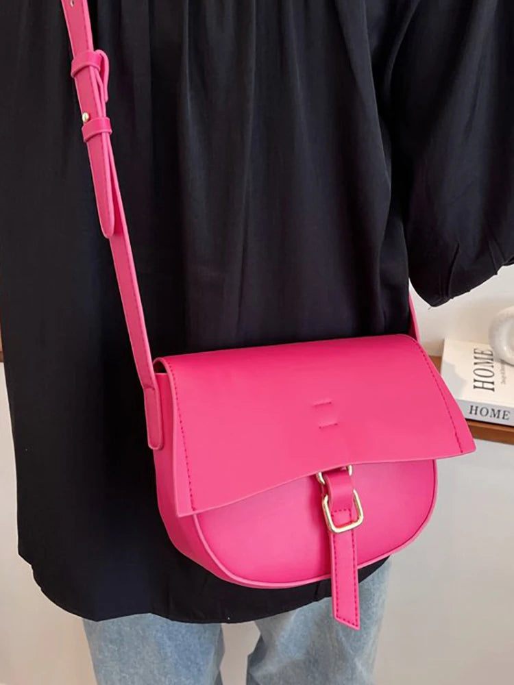Pu Leather Women's Crossbody Bag Solid Casual Shoulder