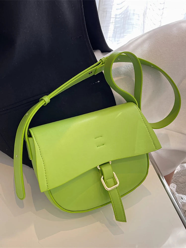 Pu Leather Women's Crossbody Bag Solid Casual Shoulder