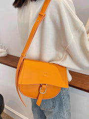 Pu Leather Women's Crossbody Bag Solid Casual Shoulder