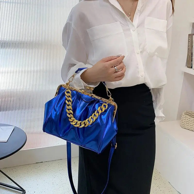 Pleated PU Leather Women's Shoulder Bag Crossbody
