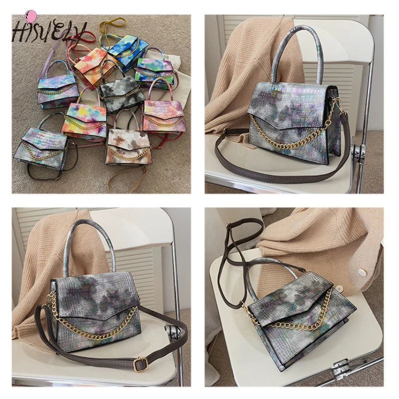 Rainbow Gradient Stylish Chain Shoulder Bag