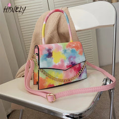 Rainbow Gradient Stylish Chain Shoulder Bag