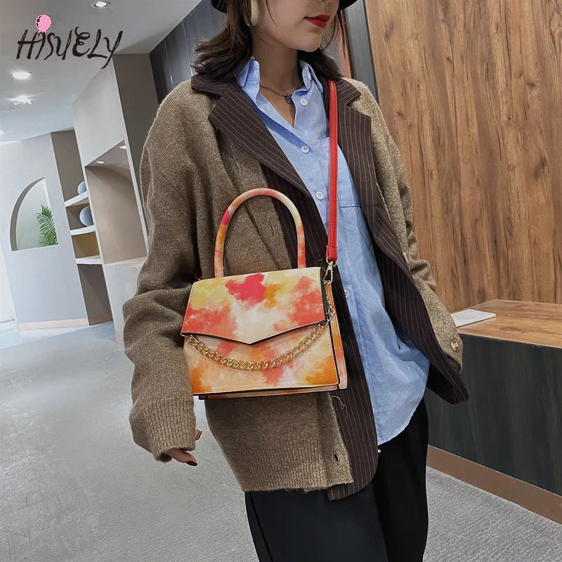 Rainbow Gradient Stylish Chain Shoulder Bag