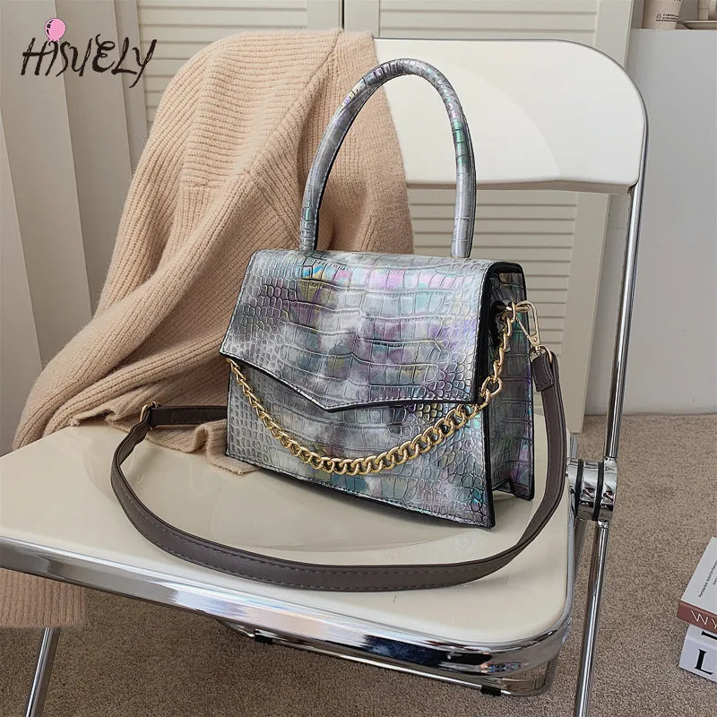 Rainbow Gradient Stylish Chain Shoulder Bag