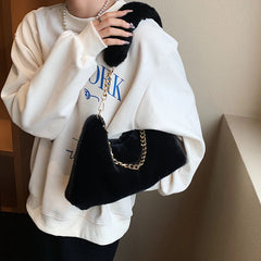 Plush Shoulder Bags for Women Winter Handbags