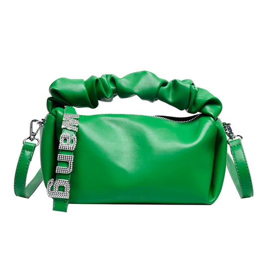 Ladies Diamonds Handbags High Leather Solid Shoulder Crossbody Bags