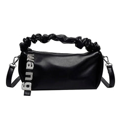 Ladies Diamonds Handbags High Leather Solid Shoulder Crossbody Bags