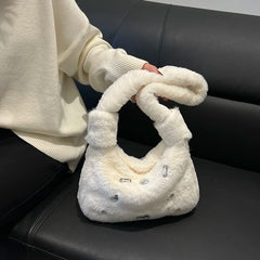 Fluffy Faux Fur Armpit Bag for Women Shopping Handbags
