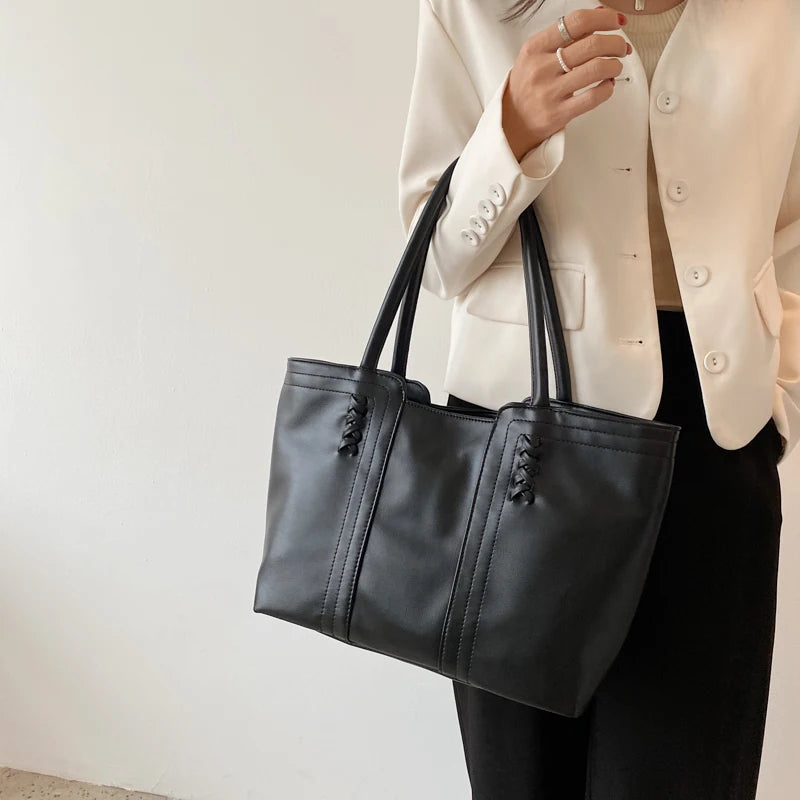Large Capacity Shoulder Handbags Womens High PU Leather Women's Casual Diagonal