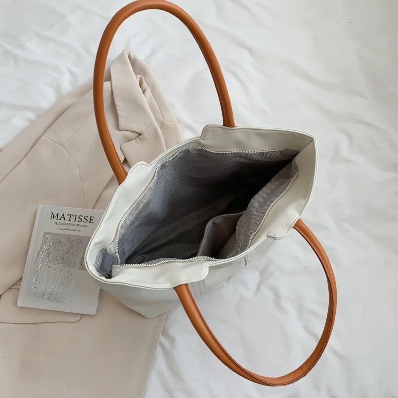 Large Capacity Shoulder Handbags Womens High PU Leather Women's Casual Diagonal